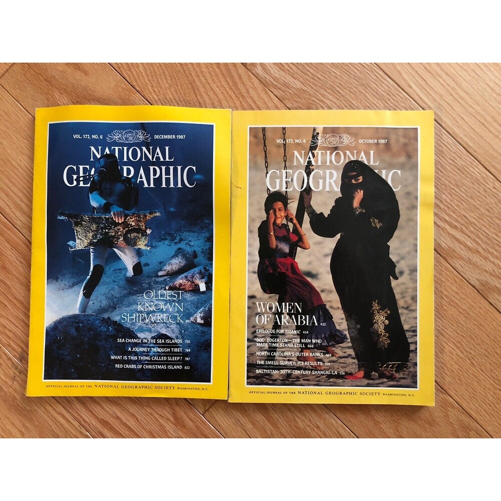 Vintage National Geographic Magazine Oct and Dec 1987